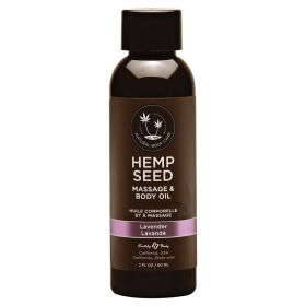 Earthly Body Hemp Seed Massage Oil Lavender 2oz