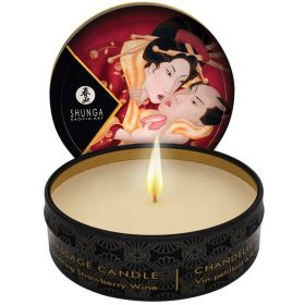 Shunga Mini Massage Candle Sparkling Strawberry Wine 1oz