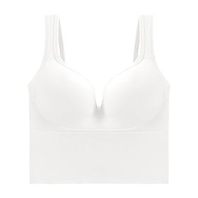 Sports Bra Beauty Back Soft Support Shoulder Strap (Option: White-M)